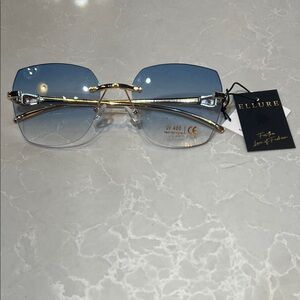 Blue and Gold Women's Fashion Glasses